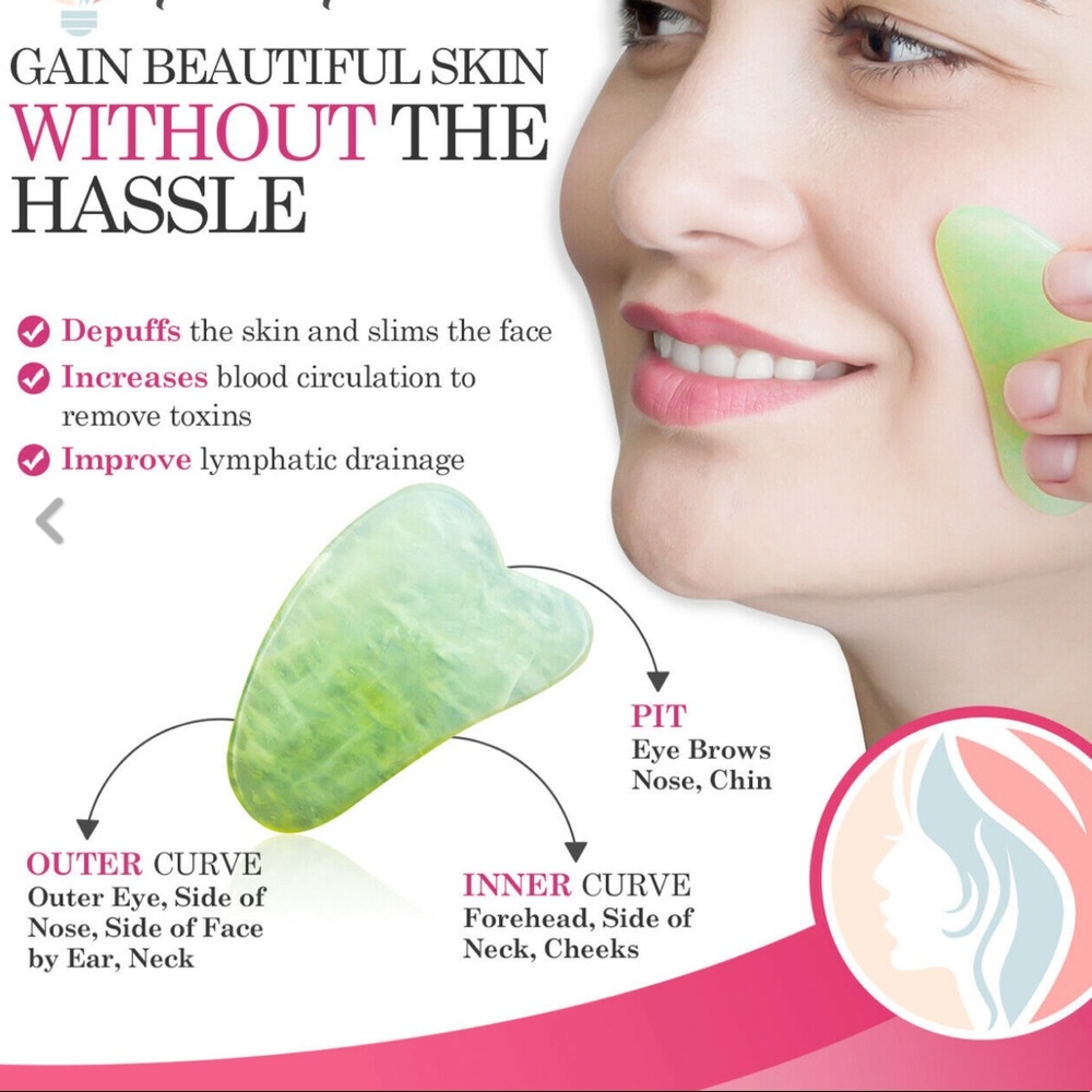 💫ANTI AGING💫 Jade Gua Sha dermal roller set - Picture 3 of 7